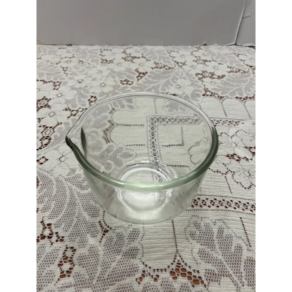 Fire-King for Sunbeam Clear Glass Mixing Bowl with Pour Spout Vintage USA Made
